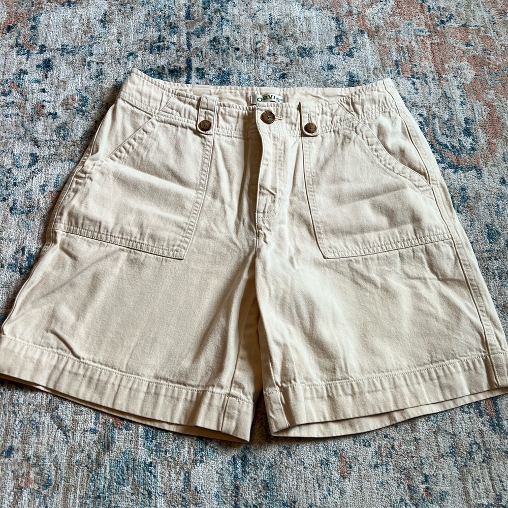 Orvis Cream High-Waist Utility Bermudas